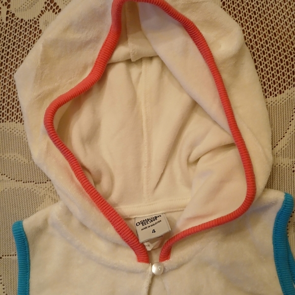 Girls OshKosh Sleeveless Hoodie Sweater Size 4 - Picture 8 of 13
